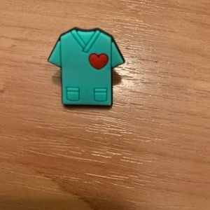 One Piece Medical Scrub Top Green Shoe Charm